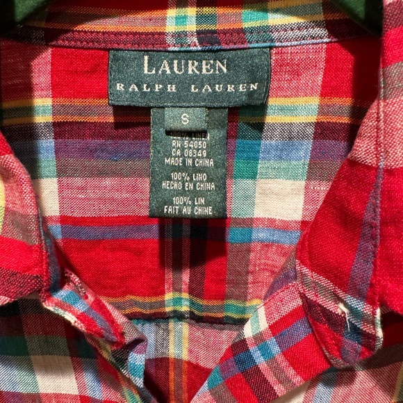 RALPH LAUREN Vintage Plaid Linen Shirt - Picture 2 of 8